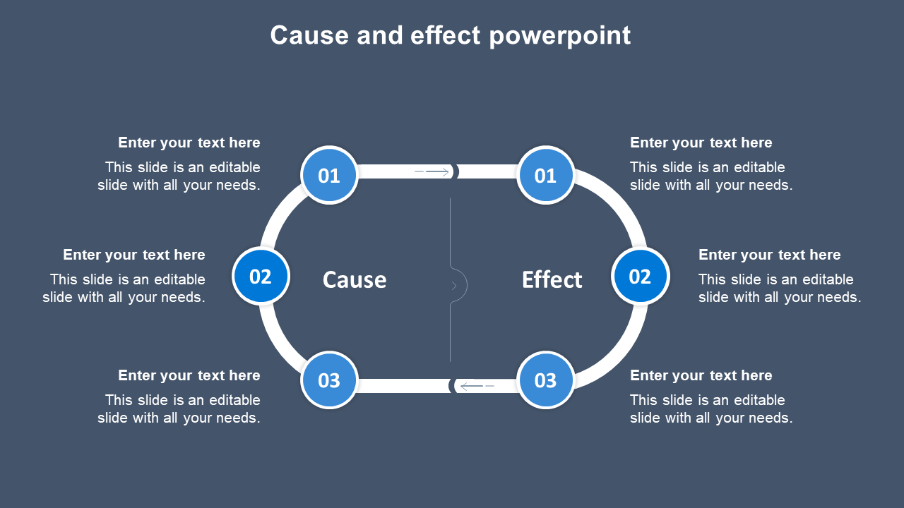 cause and effect powerpoint-blue